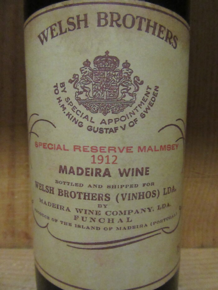 1912 vinho madeira wine Welsh Brothers Malvasia 1912 2